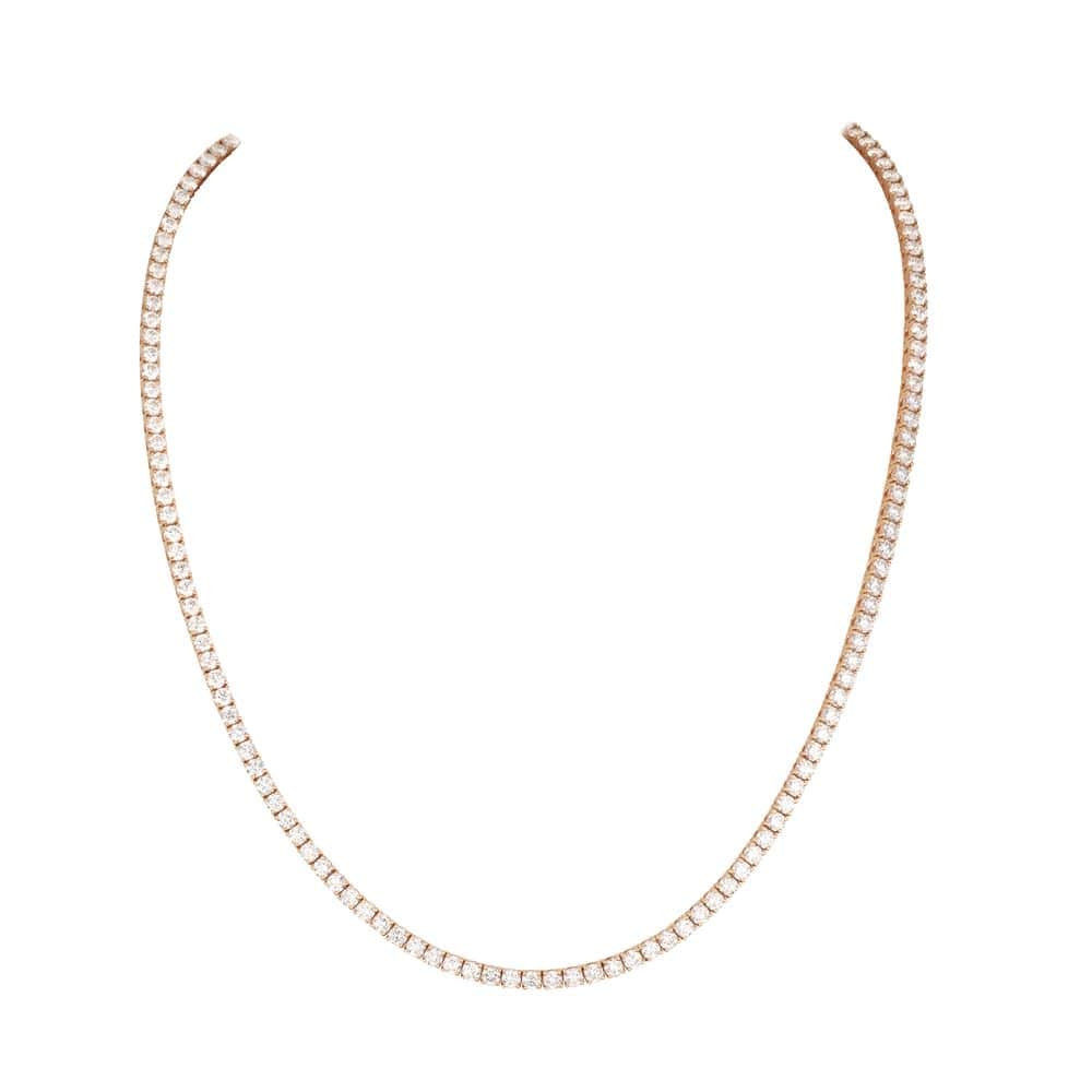 שרשרת יהלומים, טניס יהלומים, קולייר יהלומים, צ'וקר יהלומים - יהלומי מעבדה , שיבוץ קלאסי