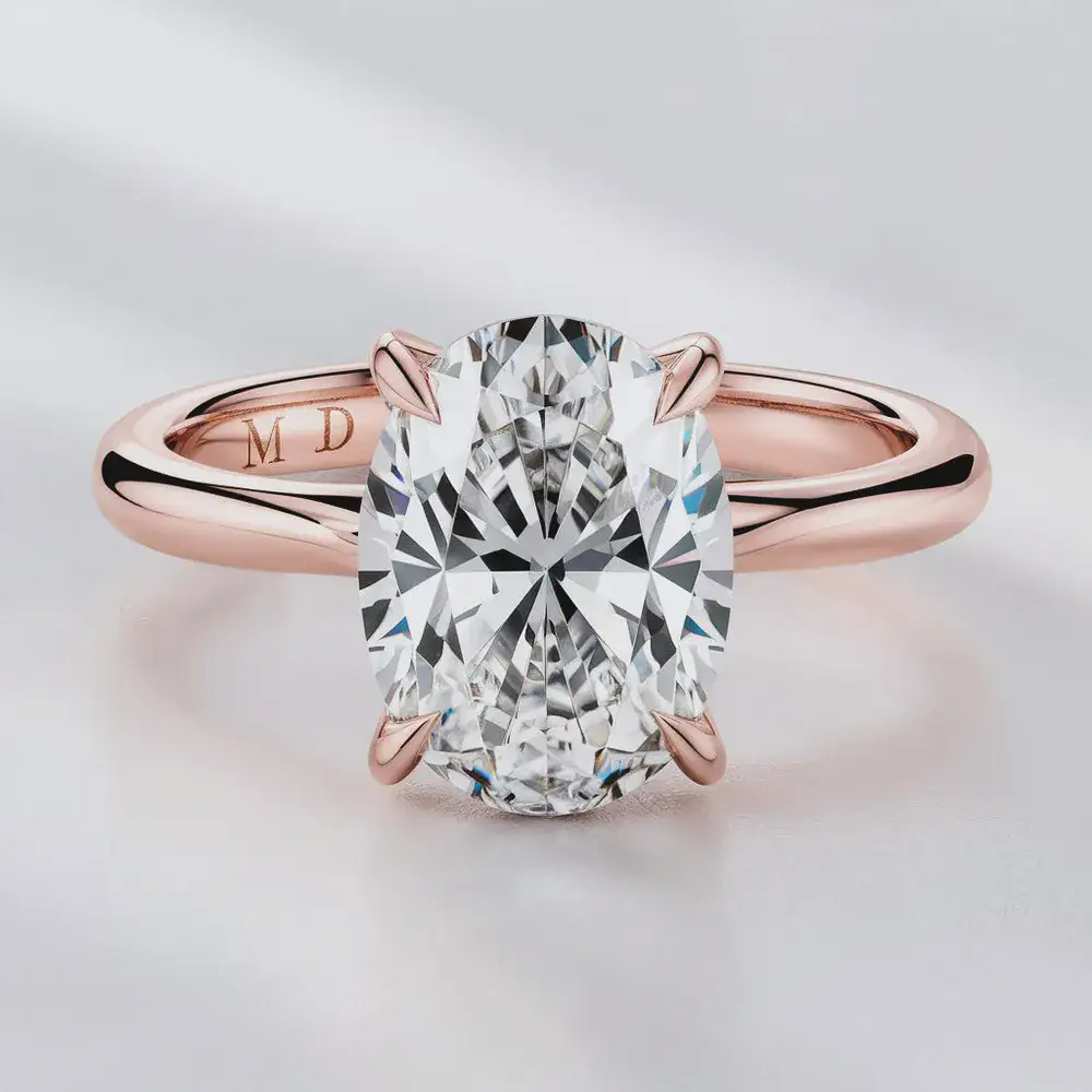 טבעת אירוסין, יהלום מעבדה בחיתוך אובל