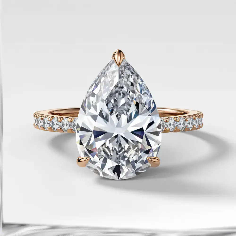 טבעת אירוסין, יהלום מעבדה בחיתוך טיפה