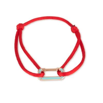 צמיד אטב חוליה זהב ואמייל עם חוט מודולארי