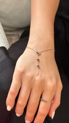 צמיד טבעת לבבות