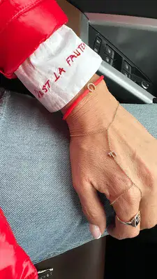 צמיד טבעת חי משובץ