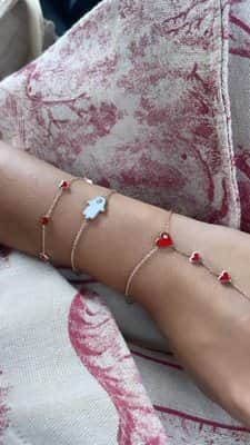 צמיד לבבות אמייל