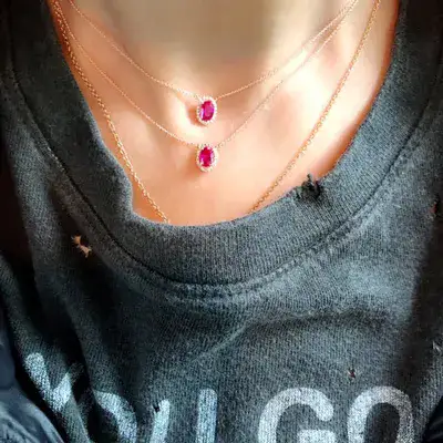 שרשרת רובי משובץ יהלומים