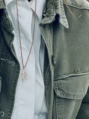 שרשרת מגן דוד משובצת שרשרת מפת ישראל