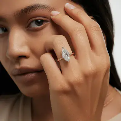 טבעת אירוסין, יהלום מעבדה בחיתוך מרקיזה