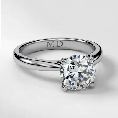 טבעת אירוסין, יהלום מעבדה בחיתוך עגול , טבעת יהלום