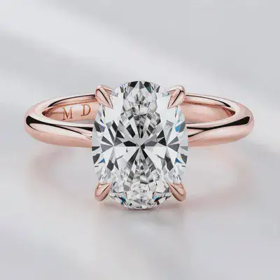 טבעת אירוסין, יהלום מעבדה בחיתוך אובל