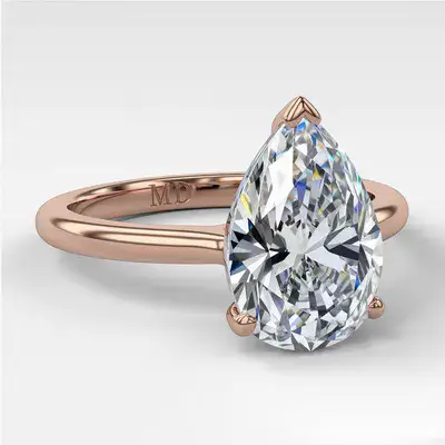 טבעת אירוסין, יהלום מעבדה בחיתוך טיפה