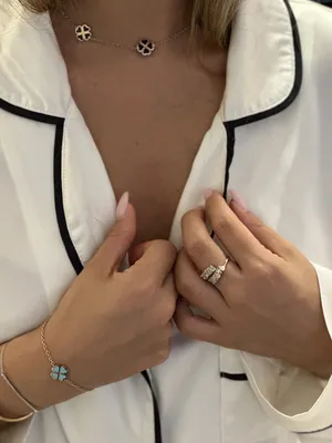 צמיד לבבות תלתן אמייל טורקיז