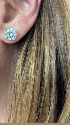 עגילי יהלום מעבדה 2 קראט