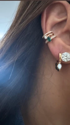 עגיל הליקס חובק כפול עם יהלומים