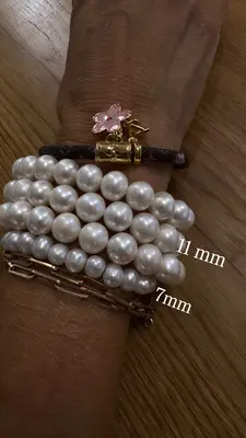 צמיד פנינים 7 או 11 מ"מ